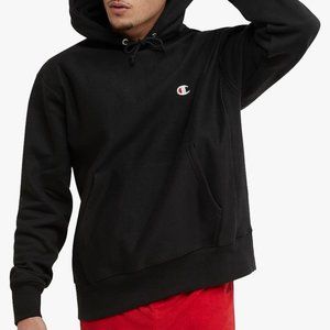 Champion Black Reverse Weave Hoodie Medium Mens